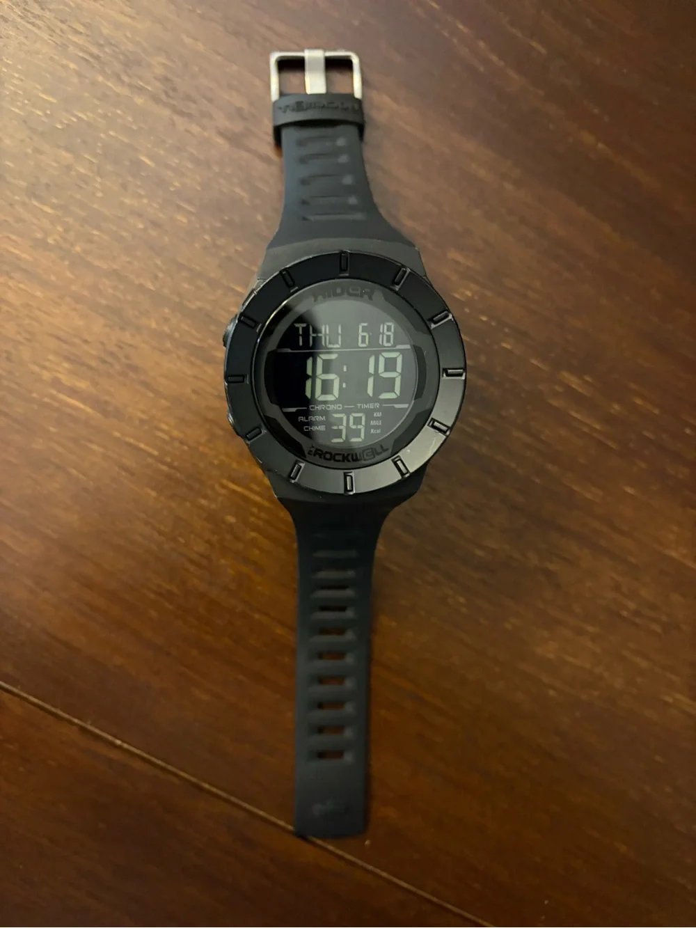 Rockwell Black Digital Sports Watch - Black Silicone Band